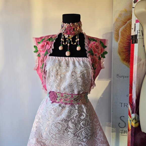 Rose Cameo Handmade Victorian-style Choker Romantic Collar - Picture 8 of 14